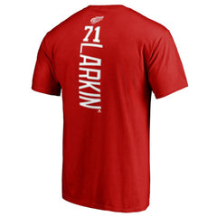 Dylan Larkin Detroit Red Wings Team Logo Backer Name & Number T-Shirt - NHL T-shirts