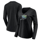 Tampa Bay Rays Women's Cooperstown Collection Wahconah Long Sleeve V-Neck T-Shirt - MLB T-shirts