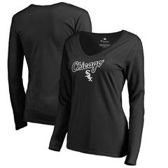 Chicago White Sox Women's Team Lockup Slim Fit Long Sleeve V-Neck T-Shirt - MLB T-shirts