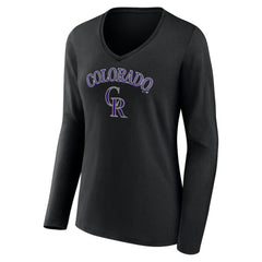 Colorado Rockies Women's Team Lockup Slim Fit Long Sleeve V-Neck T-Shirt - MLB T-shirts