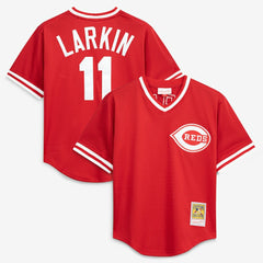 Barry Larkin Cincinnati Reds Mitchell & Ness Authentic Batting Practice Jersey - MLB Jerseys