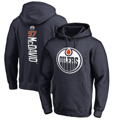 Connor McDavid Edmonton Oilers Backer Name & Number Pullover Hoodie - NHL Hoodies