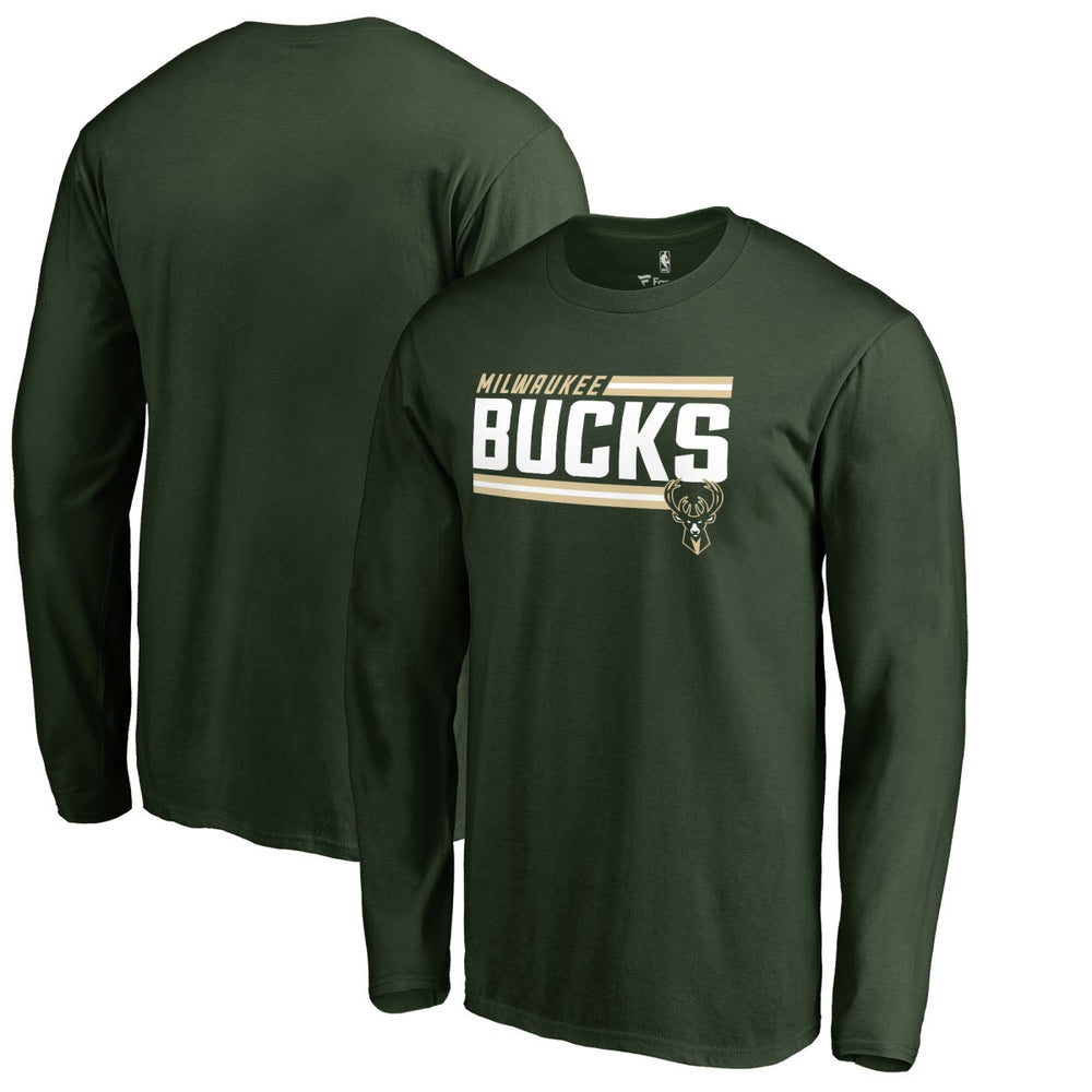 Hunter Green Milwaukee Bucks Onside Stripe Long Sleeve T-Shirt | NBA