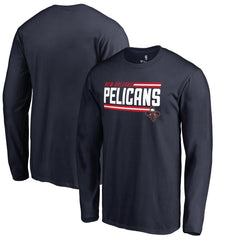 Navy New Orleans Pelicans Onside Stripe Long Sleeve T-Shirt | NBA