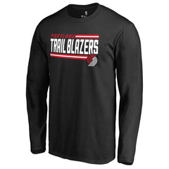 Black Portland Trail Blazers Onside Stripe Long Sleeve T-Shirt | NBA