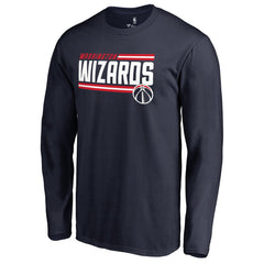 Navy Washington Wizards Onside Stripe Long Sleeve T-Shirt | NBA