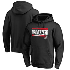 Black Portland Trail Blazers Onside Stripe Pullover Hoodie | NBA