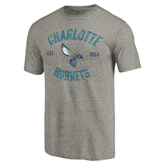 Gray Charlotte Hornets Team Heritage Tri-Blend T-Shirt | NBA