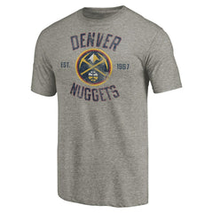 Gray Denver Nuggets Team Heritage Tri-Blend T-Shirt | NBA