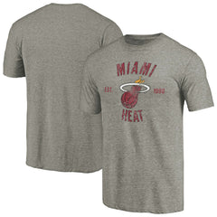 Gray Miami Heat Team Heritage Tri-Blend T-Shirt | NBA