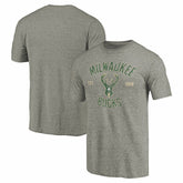 Gray Milwaukee Bucks Team Heritage Tri-Blend T-Shirt | NBA