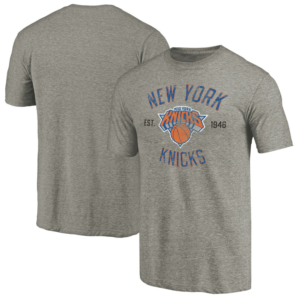 Gray New York Knicks Team Heritage Tri-Blend T-Shirt | NBA