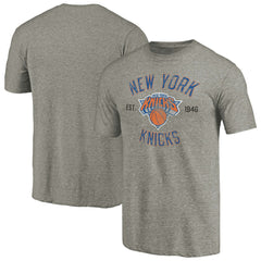 Gray New York Knicks Team Heritage Tri-Blend T-Shirt | NBA