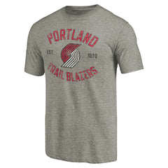 Gray Portland Trail Blazers Team Heritage Tri-Blend T-Shirt | NBA