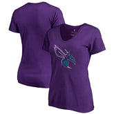 Purple Charlotte Hornets Women's X-Ray Slim Fit V-Neck T-Shirt | NBA