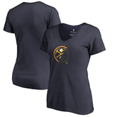 Navy Denver Nuggets Women's X-Ray Slim Fit V-Neck T-Shirt sale | NBA