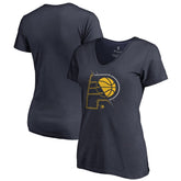 Navy Indiana Pacers Women's X-Ray Slim Fit V-Neck T-Shirt | NBA