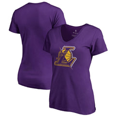 Purple Los Angeles Lakers Women's X-Ray Slim Fit V-Neck T-Shirt | NBA