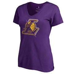Purple Los Angeles Lakers Women's X-Ray Slim Fit V-Neck T-Shirt | NBA