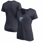 Navy Memphis Grizzlies Women's X-Ray Slim Fit V-Neck T-Shirt | NBA