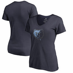Navy Memphis Grizzlies Women's X-Ray Slim Fit V-Neck T-Shirt | NBA