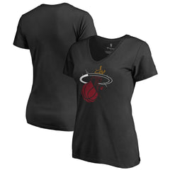 Black Miami Heat Women's X-Ray Slim Fit V-Neck T-Shirt | NBA