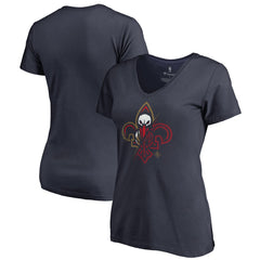 Navy New Orleans Pelicans Women's X-Ray Slim Fit V-Neck T-Shirt | NBA