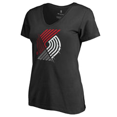 Black Portland Trail Blazers Women's X-Ray Slim Fit V-Neck T-Shirt | NBA