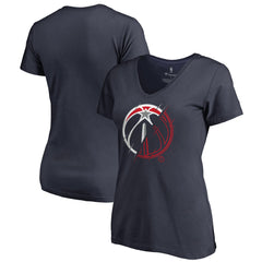 Navy Washington Wizards Women's X-Ray Slim Fit V-Neck T-Shirt | NBA