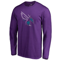 Purple Charlotte Hornets X-Ray Long Sleeve T-Shirt | NBA
