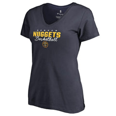 Navy Denver Nuggets Women's Script Assist V-Neck T-Shirt sale | NBA