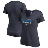 Navy Minnesota Timberwolves Women's Script Assist V-Neck T-Shirt | NBA