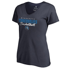 Navy Minnesota Timberwolves Women's Script Assist V-Neck T-Shirt | NBA