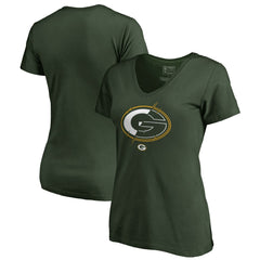 Green Bay Packers Women's X-Ray Slim Fit V-Neck T-Shirt | NFL Discount