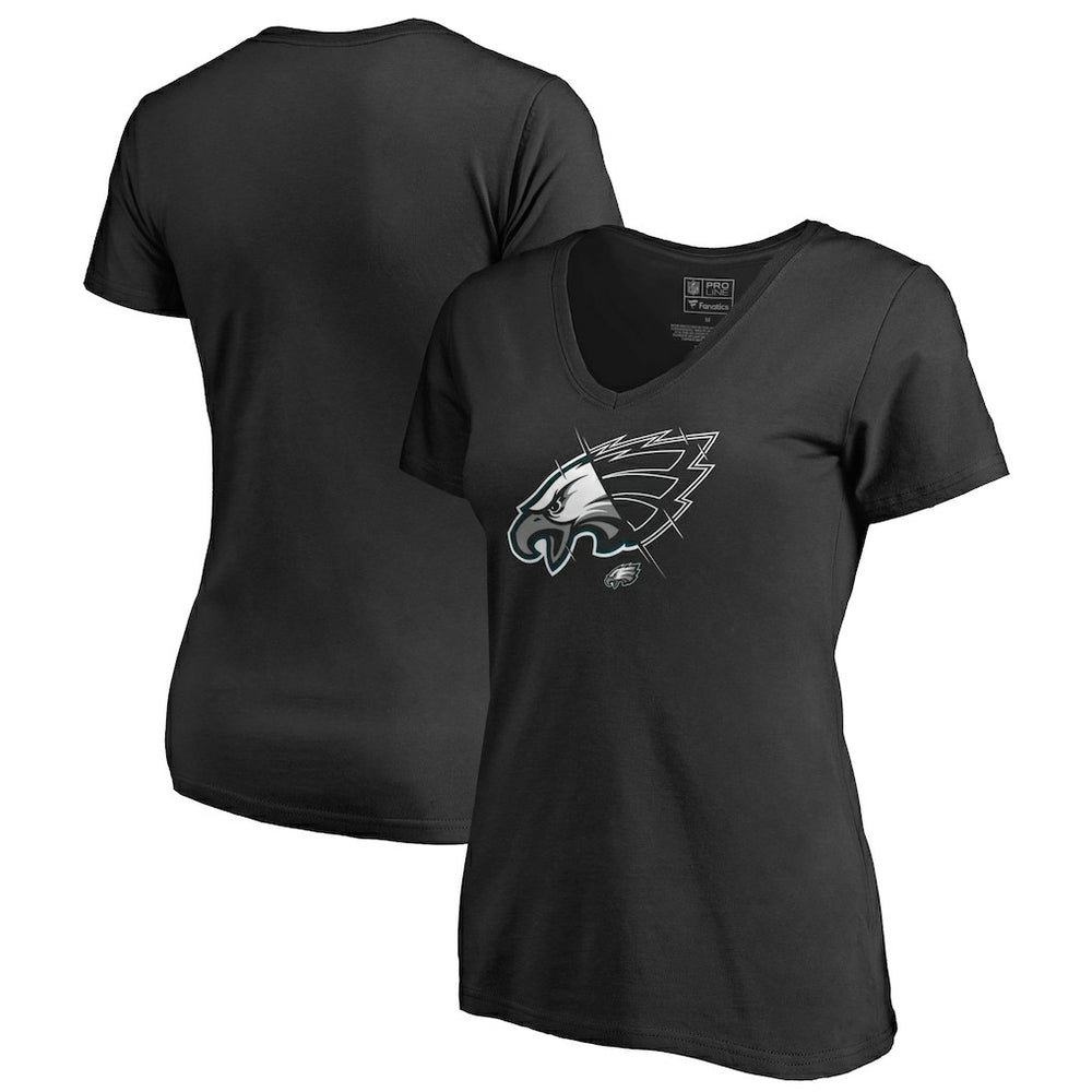 Philadelphia Eagles Women's X-Ray Slim Fit V-Neck T-Shirt | NFL Discount