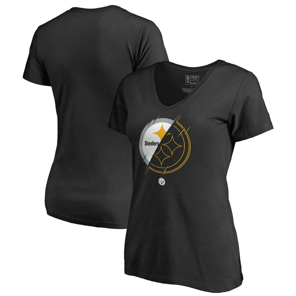 Pittsburgh Steelers Women's X-Ray Slim Fit V-Neck T-Shirt | NFL Online