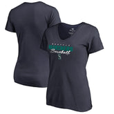 Seattle Mariners Women's Script Assist V-Neck T-Shirt - MLB T-shirts