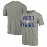 Minnesota Twins Cooperstown Collection Antique Stack Tri-Blend T-Shirt - MLB T-shirts
