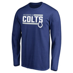 Indianapolis Colts Iconic Collection On Side Stripe Long Sleeve T-Shirt | NFL Outlet