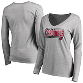 Arizona Cardinals Women's Iconic Collection On Side Stripe Long Sleeve V-Neck T-Shirt | NFL Sale