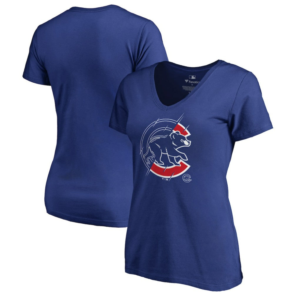 Chicago Cubs Women's X-Ray V-Neck T-Shirt - MLB T-shirts