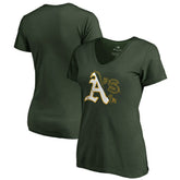 Athletics Women's X-Ray V-Neck T-Shirt - MLB T-shirts