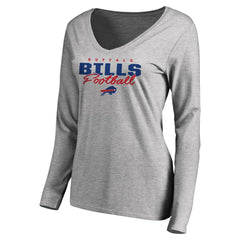 Buffalo Bills Women's Iconic Collection Script Assist Long Sleeve V-Neck T-Shirt | NFL US