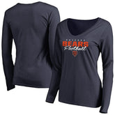 Chicago Bears Women's Iconic Collection Script Assist Long Sleeve V-Neck T-Shirt | NFL Outlet