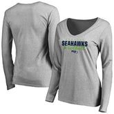 Seattle Seahawks Women's Iconic Collection Script Assist Long Sleeve V-Neck T-Shirt | NFL Near me