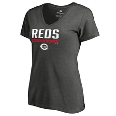 Cincinnati Reds Women's Win Stripe V-Neck T-Shirt - MLB T-shirts