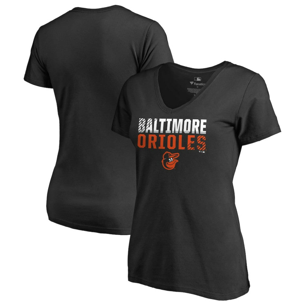 Baltimore Orioles Women's Fade Out V-Neck T-Shirt - MLB T-shirts
