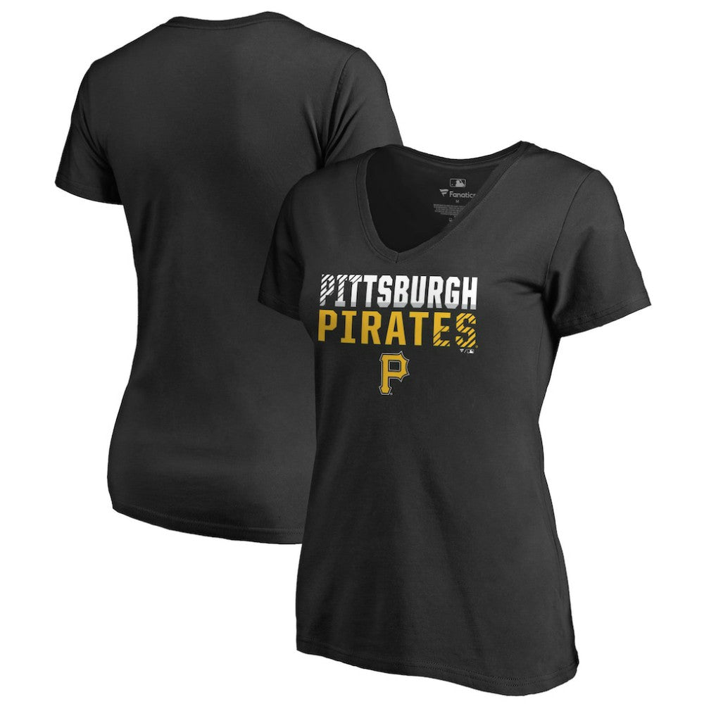 Pittsburgh Pirates Women's Fade Out V-Neck T-Shirt - MLB T-shirts