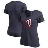Washington Nationals Women's X-Ray V-Neck T-Shirt - MLB T-shirts