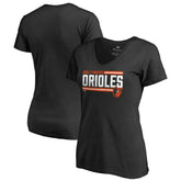 Baltimore Orioles Women's Onside Stripe V-Neck T-Shirt - MLB T-shirts